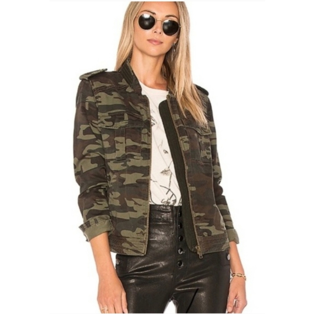 Anthropologie Sanctuary War is Over Camo Jacket Size Small Grunge Military Boho